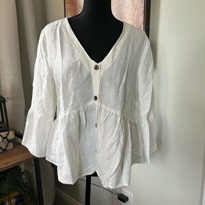 Ann Taylor linen peplum top or jacket